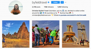 Travel influencers on social media