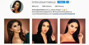 Beauty and makeup influencers social media