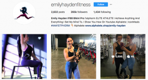 Social media female fitness influencers